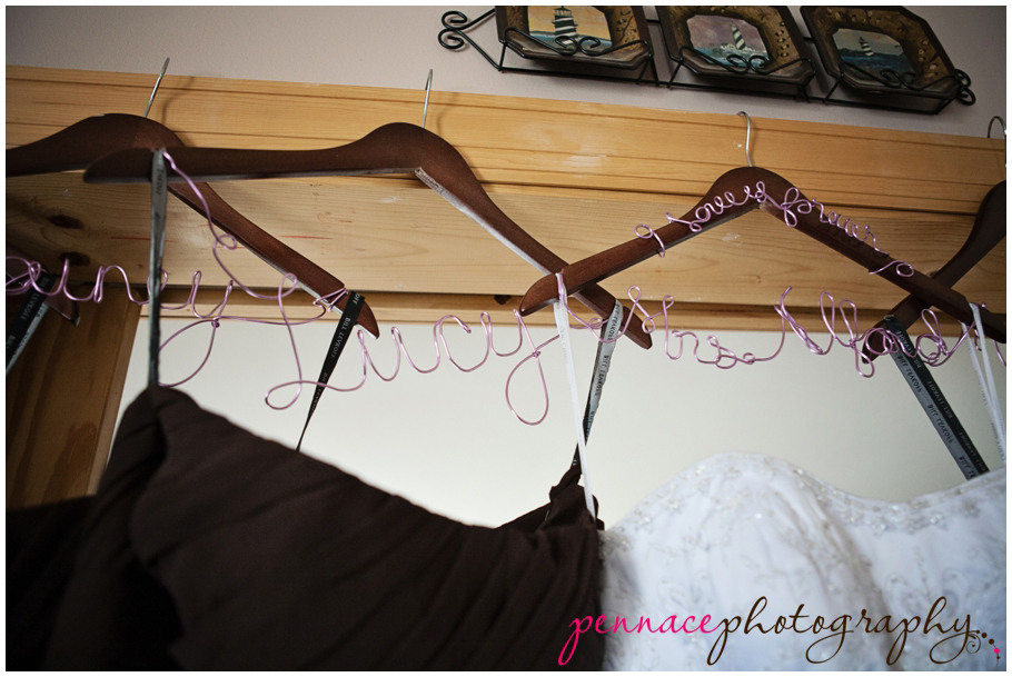 Personalized bridesmaid dress hangers