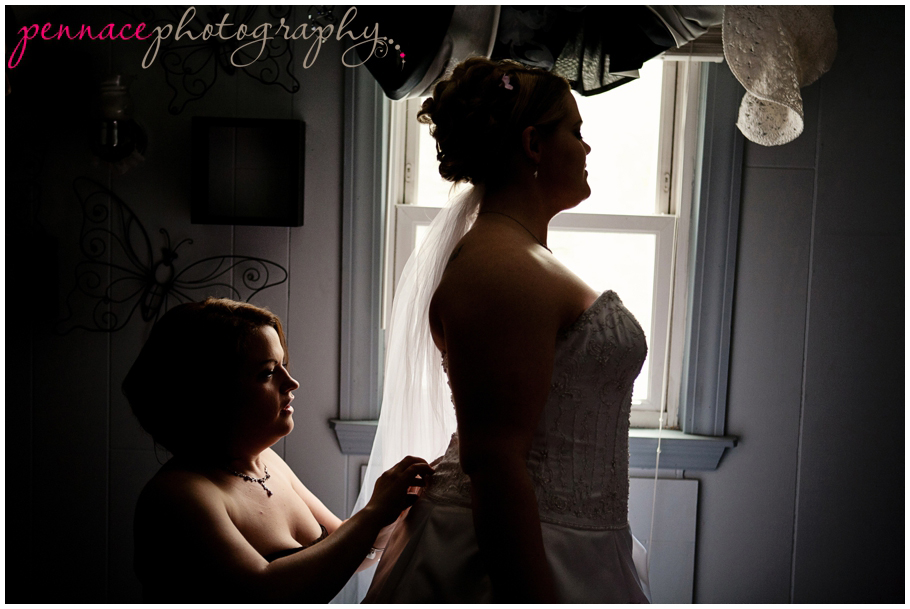 Silhouette of bride