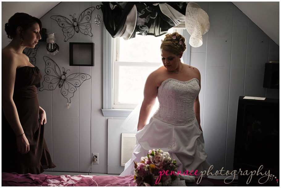 Bride getting ready